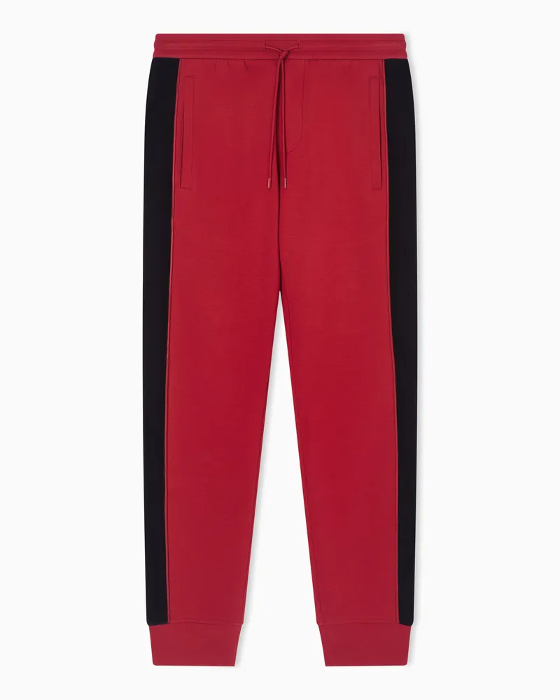 Emporio Armani Slim fit jogger trousers in Lunar New Year double jersey Rot