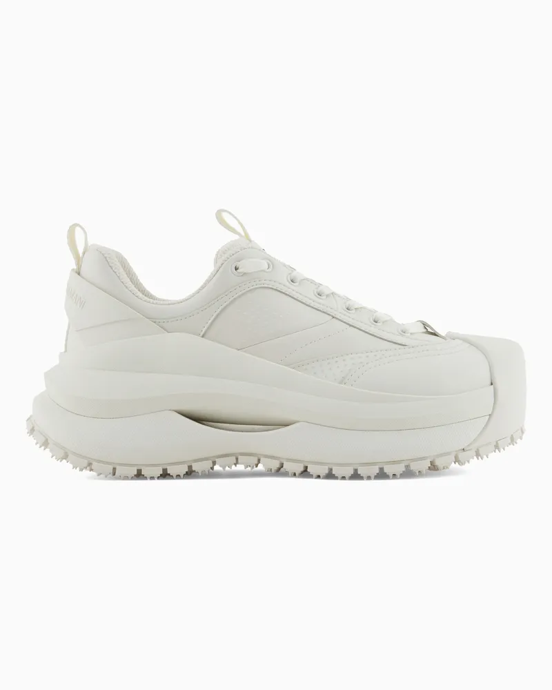 Emporio Armani Chunky-Sneaker aus Leder Weiß