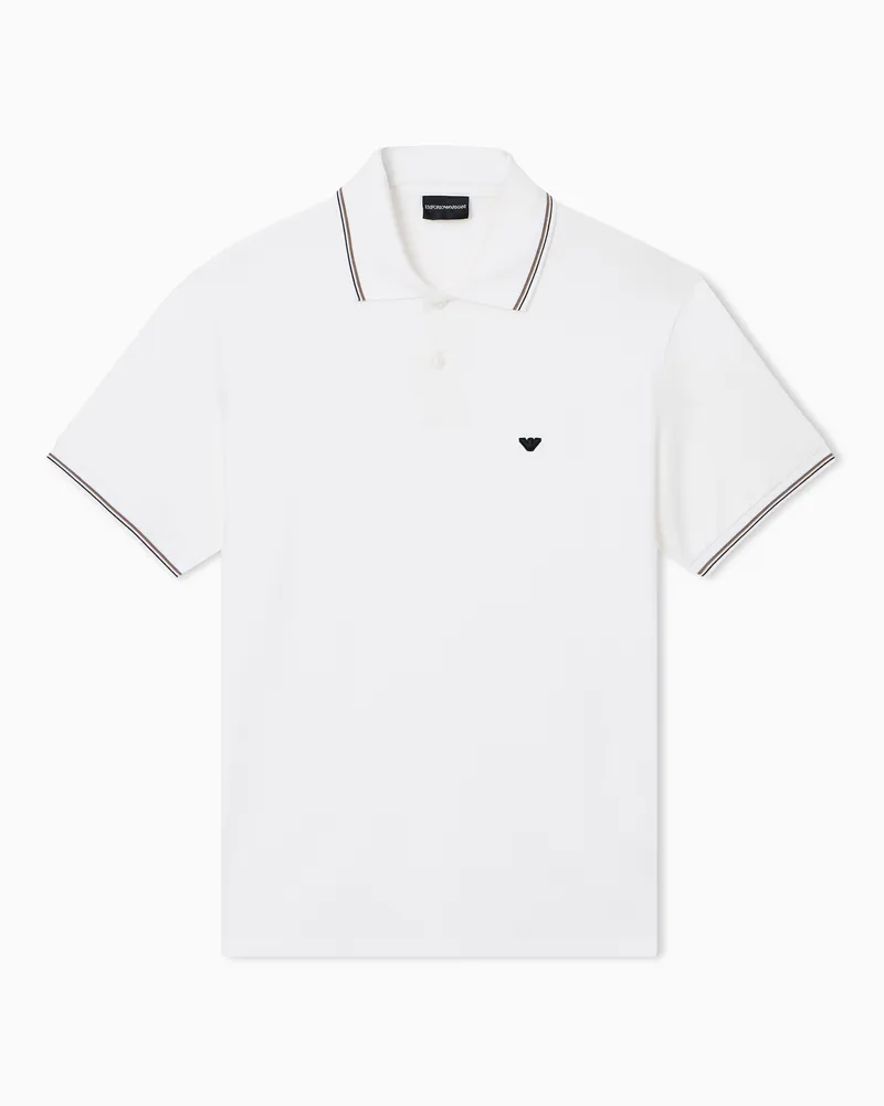 Emporio Armani Cotton jersey polo shirt Weiß