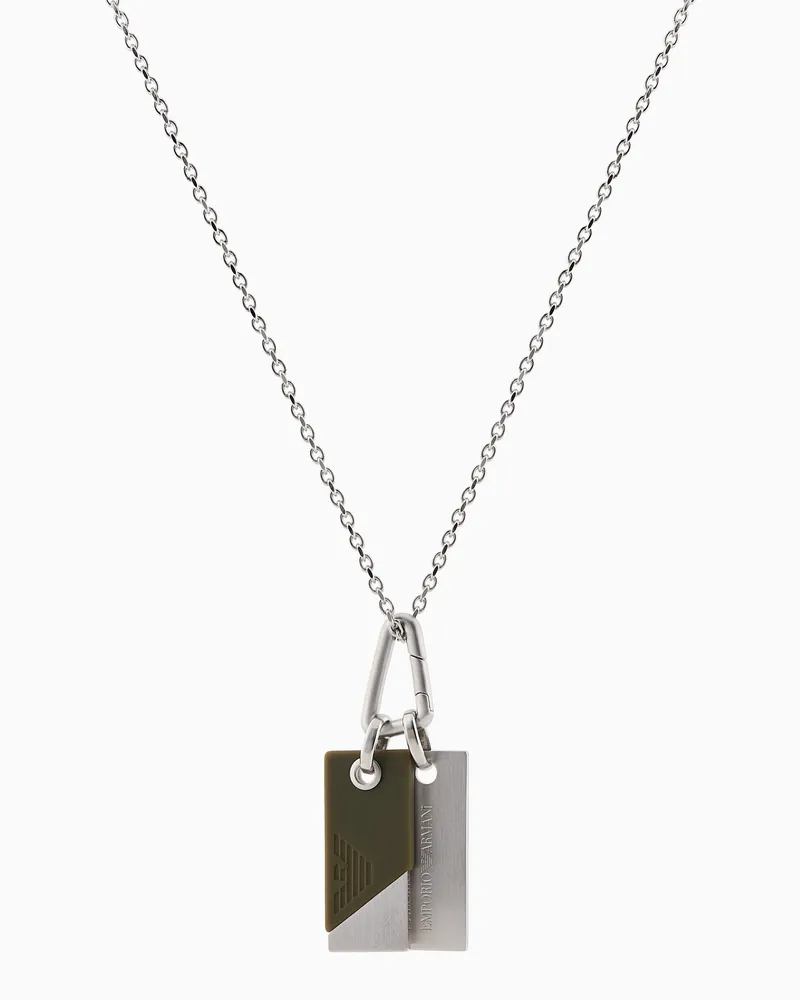 Emporio Armani Kette mit Plakette aus Edelstahl Mehrfarbig