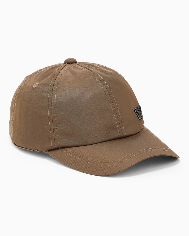 Emporio Armani ASV Baseballcap aus Nylon mit Adler-Plakette Braun