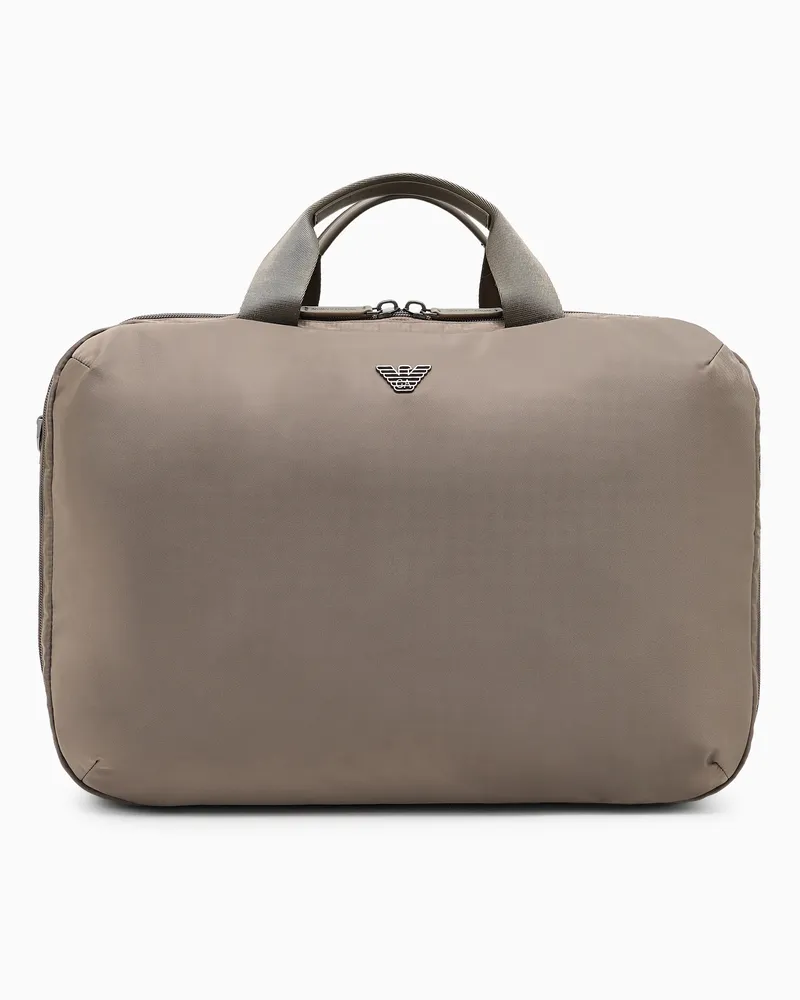Emporio Armani Kabinen-Rucksack aus recyceltem Nylon Braun