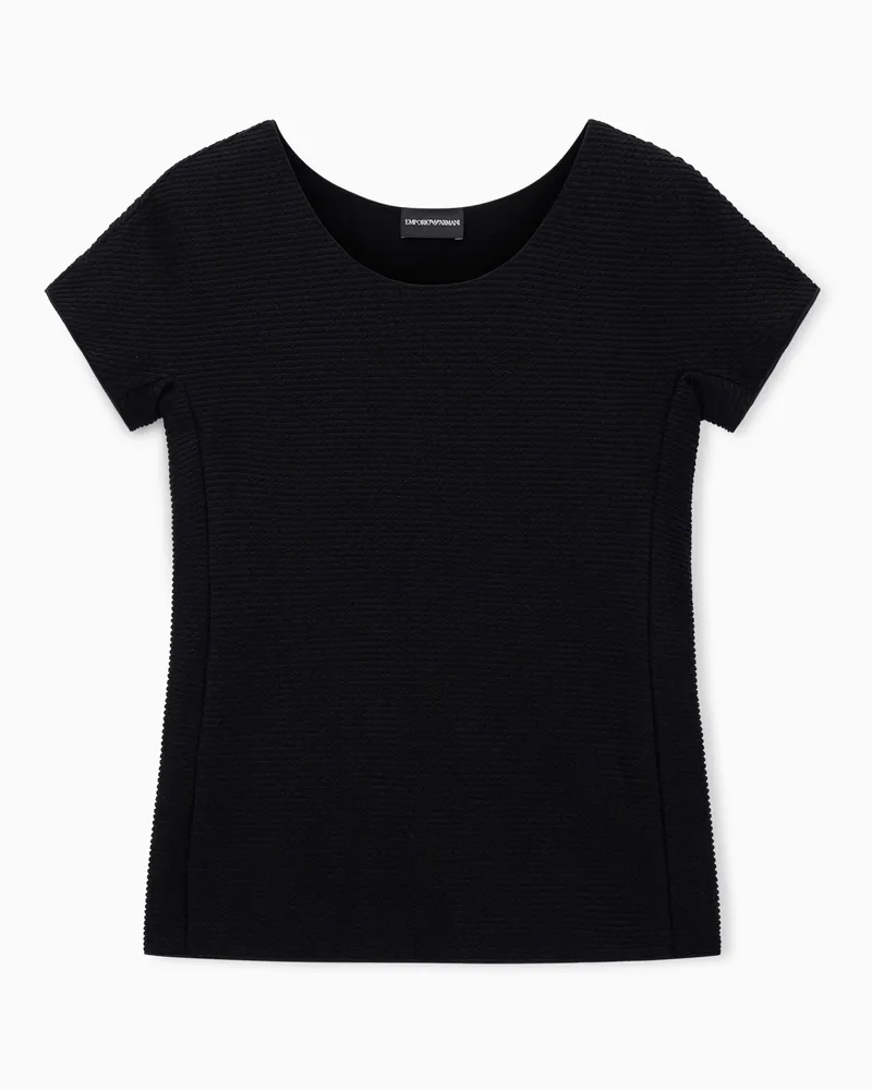 Emporio Armani T-Shirt aus Jersey mit Präge-Effekt Schwarz