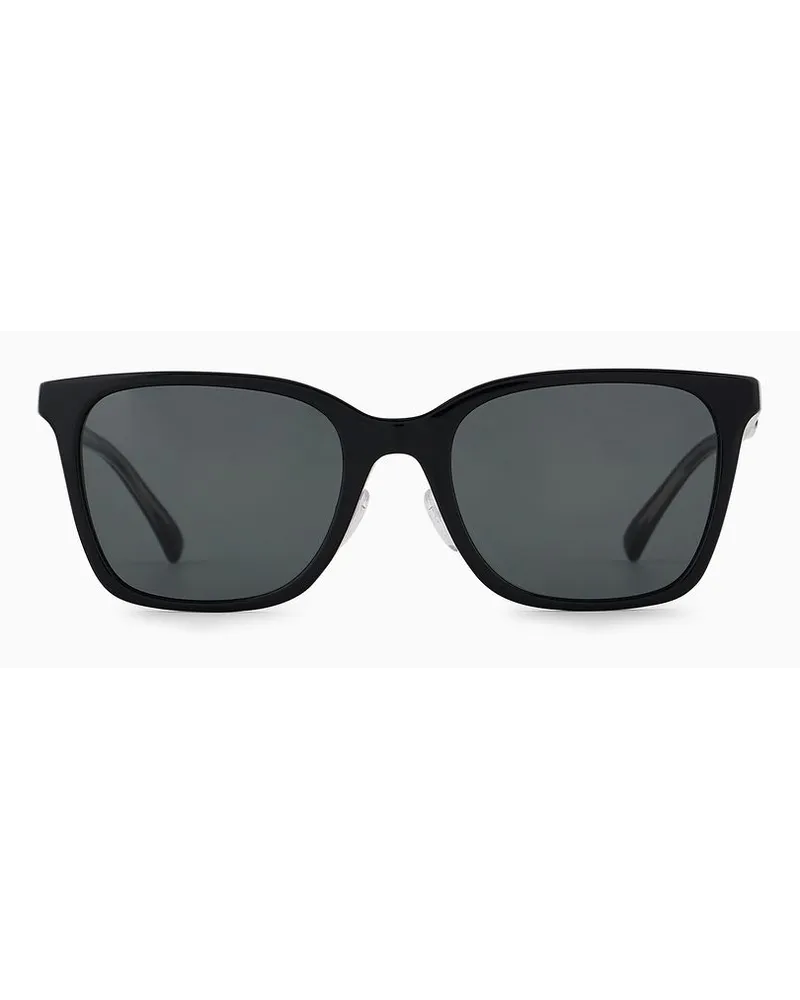 Emporio Armani Sonnenbrille Für Herren mit Eckiger Fassung Asian Fit Schwarz