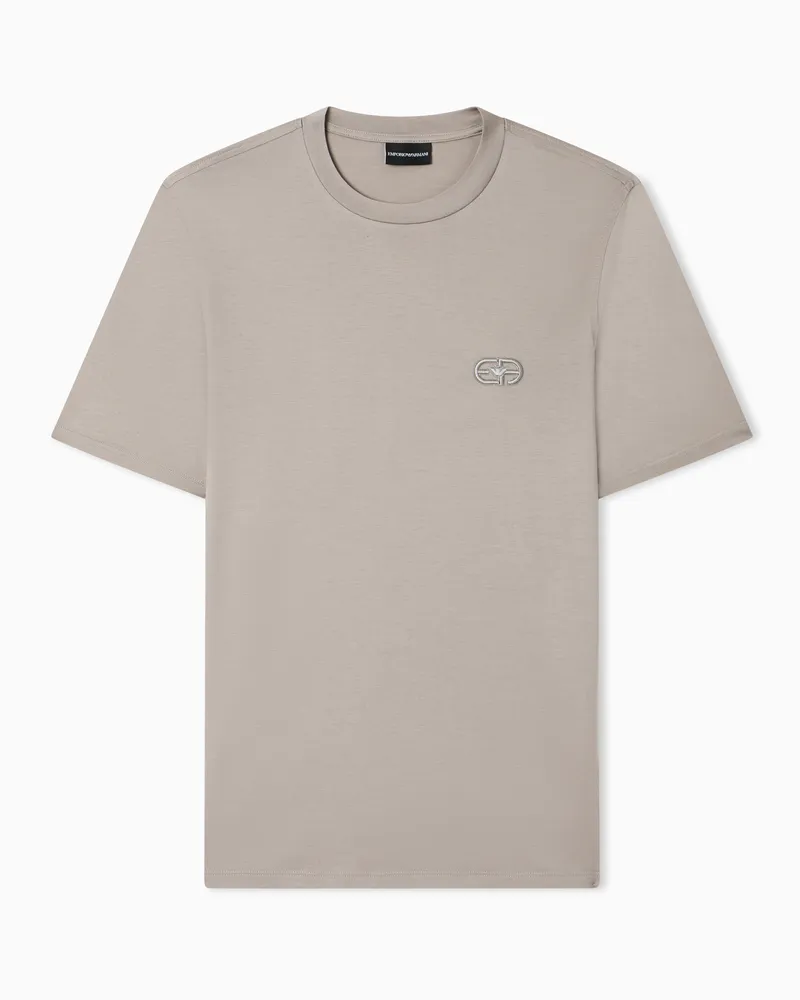 Emporio Armani T-Shirt aus einer Jersey-Lyocell-Mischung mit EA-Logo-Stickerei Grau