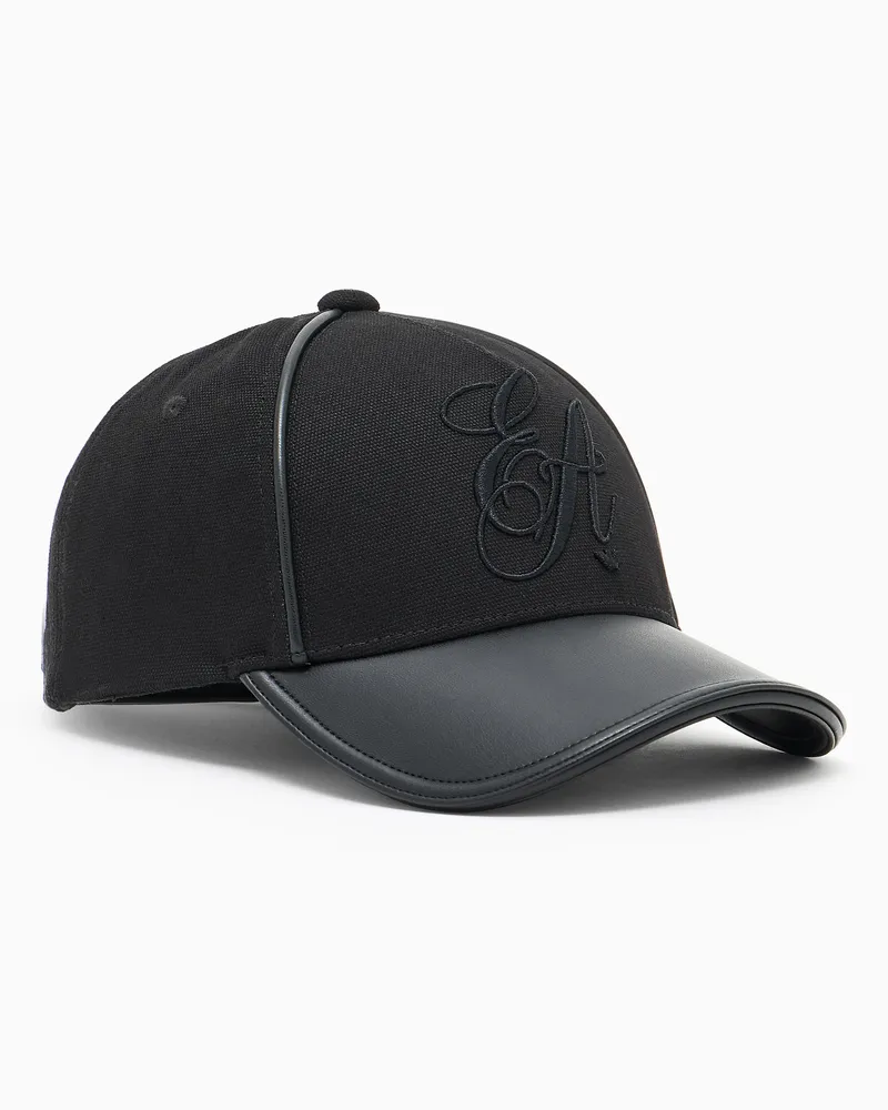 Emporio Armani Baseballcap mit EA-Logosignatur-Stick Schwarz