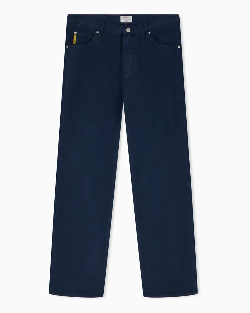Emporio Armani 5-Pocket-Hose regularer Schnitt aus gebürsteter Baumwolle Marineblau