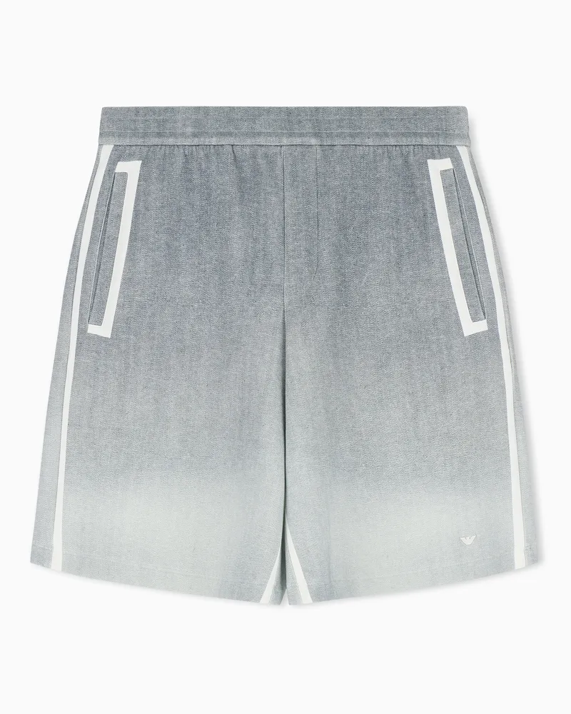 Emporio Armani Bermudashorts aus doppellagigem Jersey mit Farbverlauf Marineblau