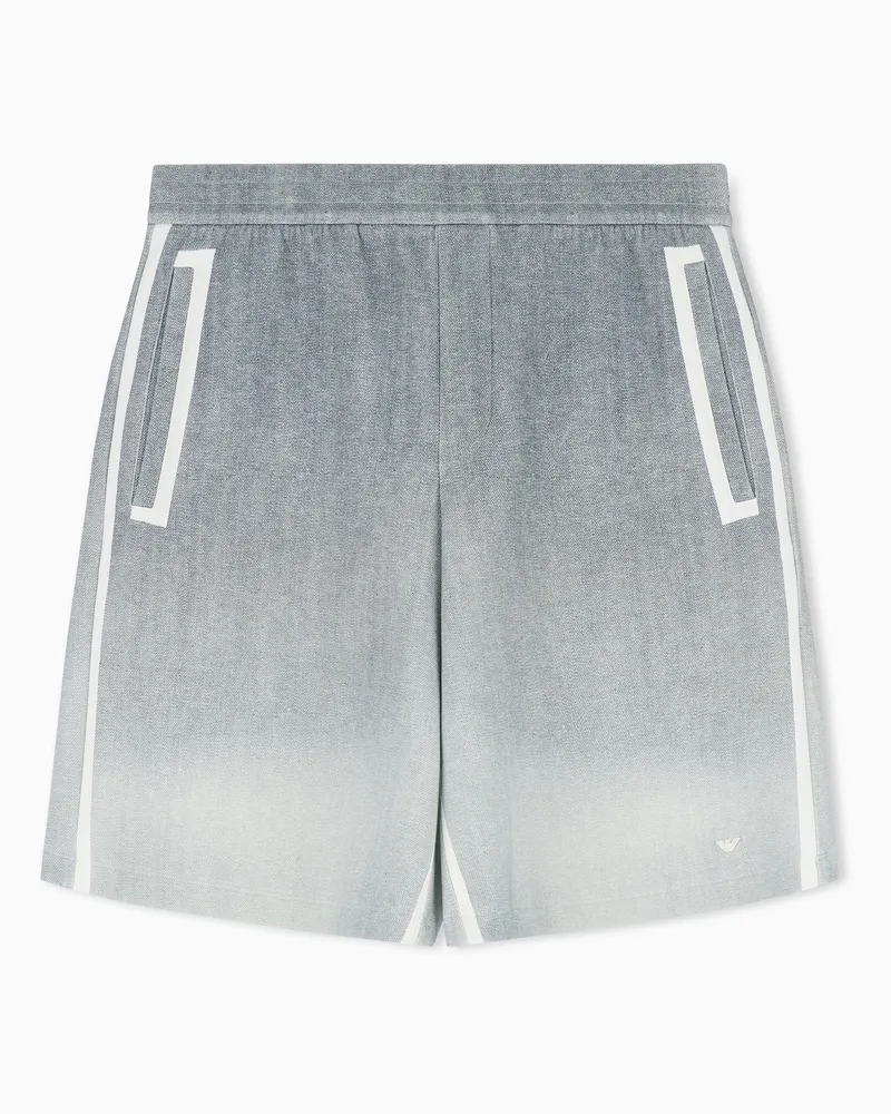 Emporio Armani Bermudashorts aus doppellagigem Jersey mit Farbverlauf Marineblau