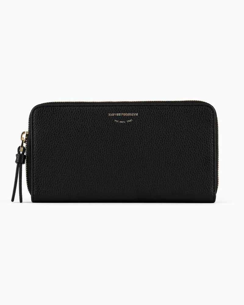 Emporio Armani Portemonnaie MyEA mit Rundum-Reißverschluss und Hirschprint Schwarz