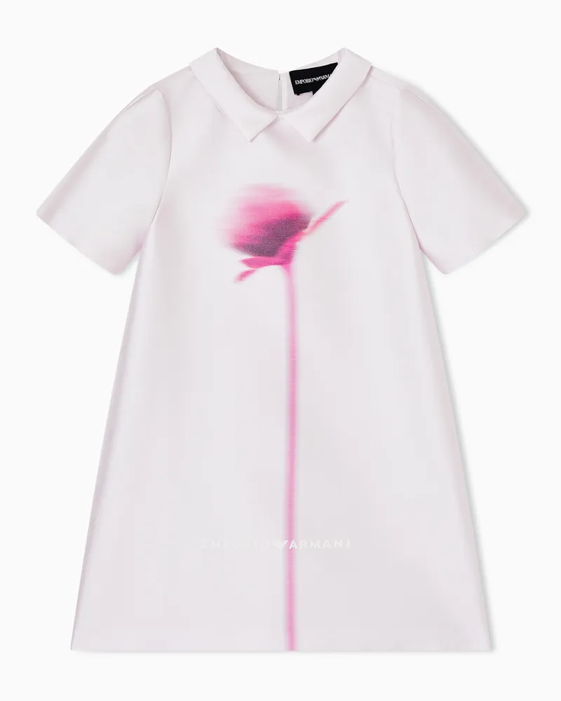 Emporio Armani Kleid aus Mikado-Stoff mit Orchideenmuster Pink
