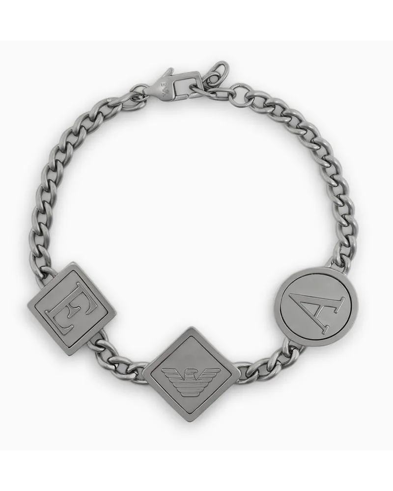 Emporio Armani Station-gliederarmband aus Edelstahl Silber