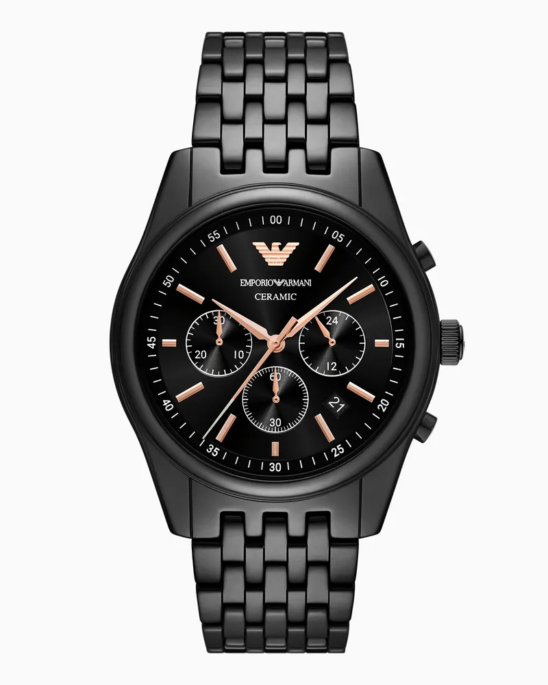 Emporio Armani Chronograph aus schwarzer Keramik Mehrfarbig
