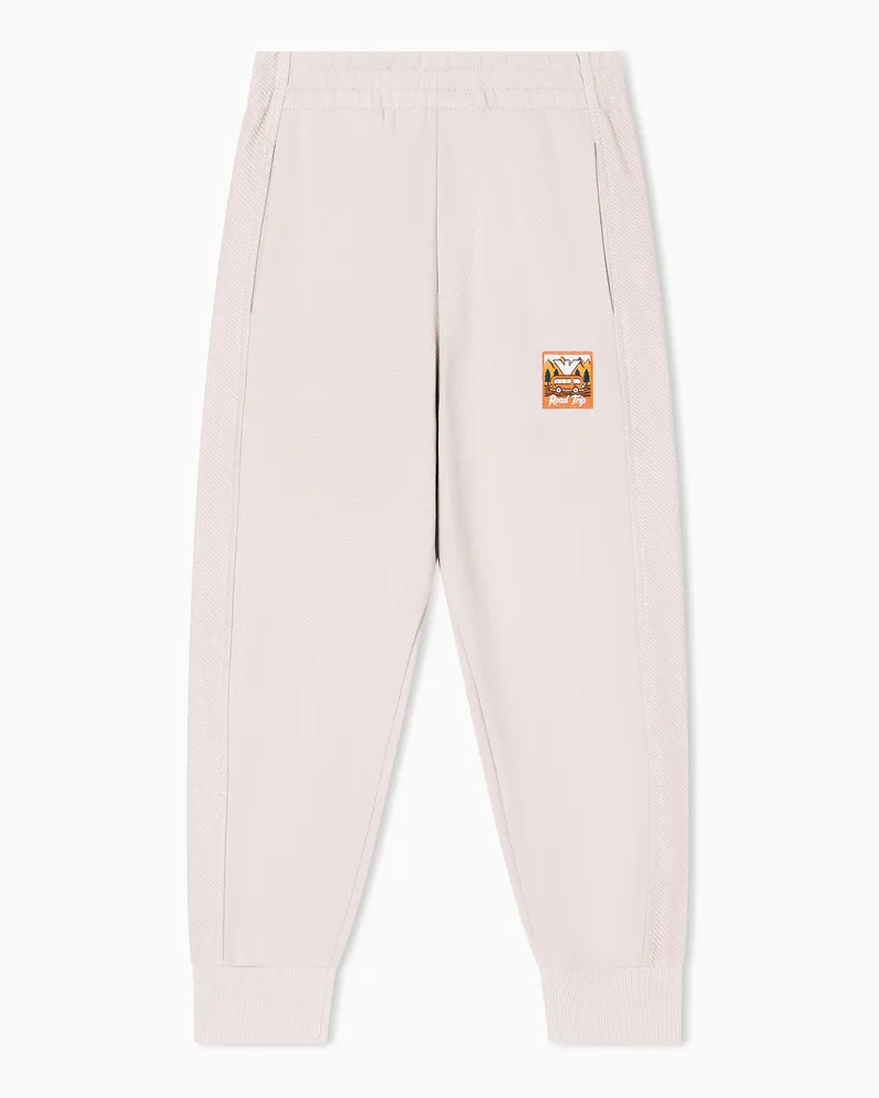 Emporio Armani ASV Manga Bear Crew Loose Fit Jogginghose aus Bio-Jersey-Interlock Beige