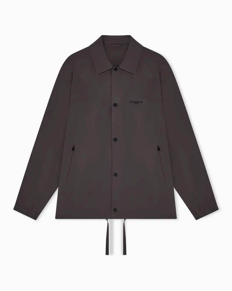 Emporio Armani Blouson aus Nylon mit gesticktem Logo Braun