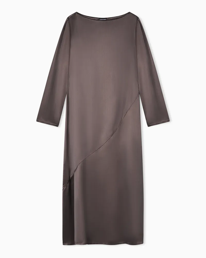 Emporio Armani Viscose twill midi dress Braun