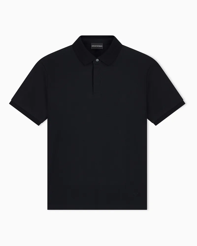 Emporio Armani Poloshirt im Regular Fit aus Baumwoll-Jacquard-Jersey Schwarz