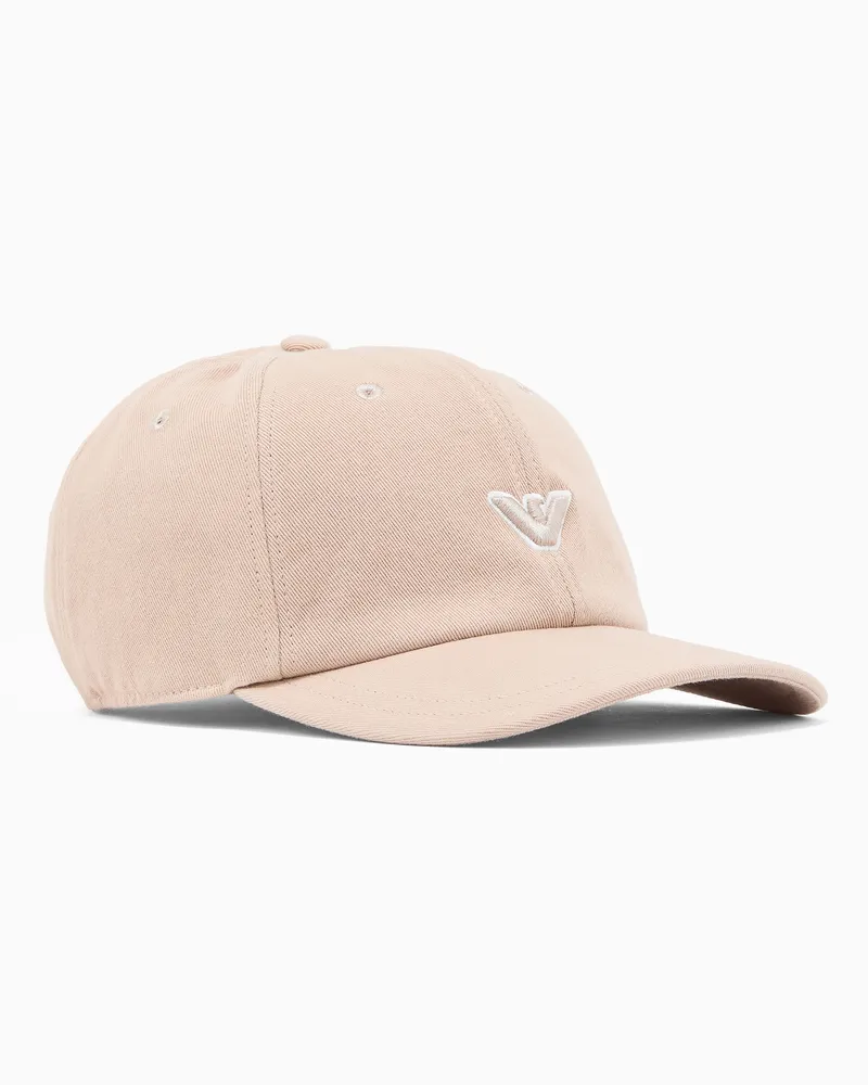 Emporio Armani Bull cotton baseball cap Beige