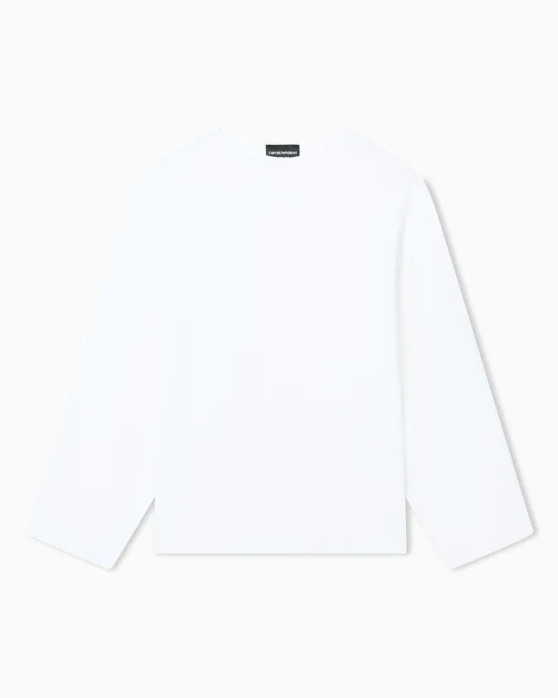 Emporio Armani Pullover in Linksstrickverarbeitung Weiß