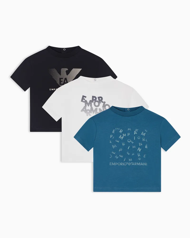 Emporio Armani 3er-Pack T-Shirts aus Jersey mit Logo-Print Gestreift