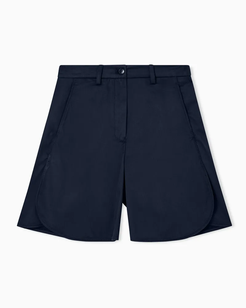 Emporio Armani Shorts aus gebürsteter Baumwolle Blau