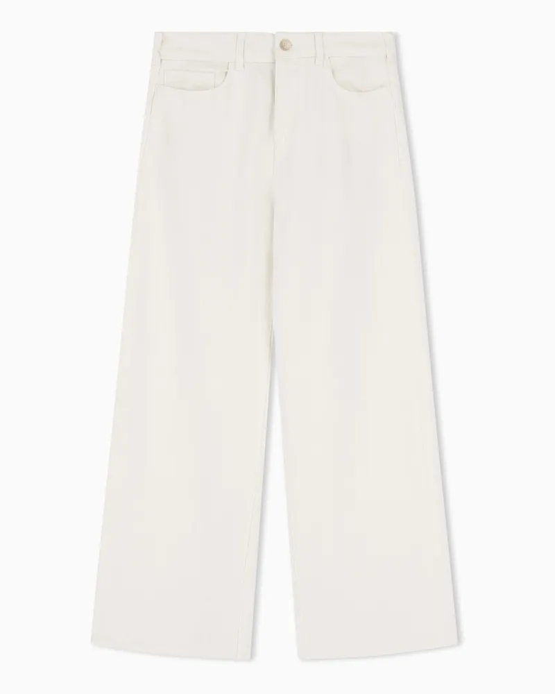 Emporio Armani Hose J33 im Regular Fit aus stückgefärbtem Leinen und Lyocell Weiß