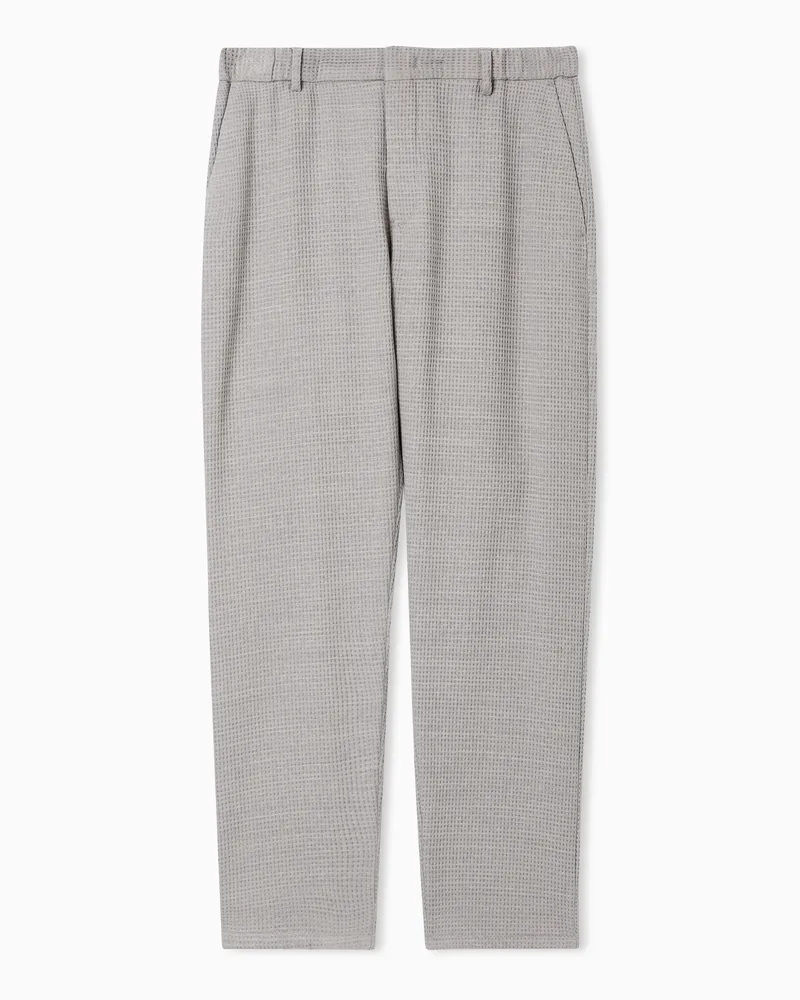 Emporio Armani Hose aus Wolljersey mit 3D-Waffeloptik Beige