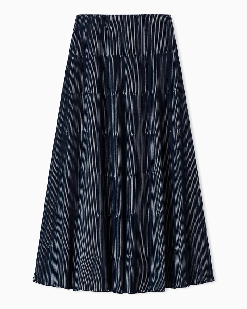 Emporio Armani Langer Strickrock mit Hohlrippen-Optik Blau