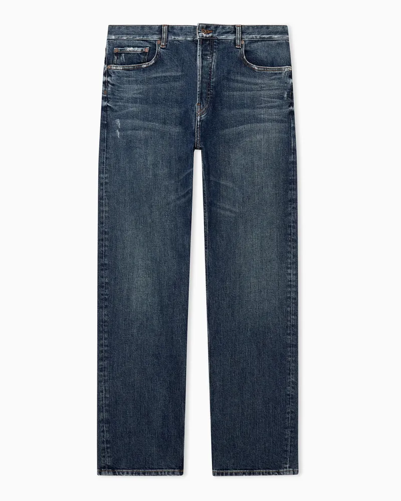Emporio Armani 5 Pockets Pant aus Denim mit geradem Bein und klassischem Five Pocket Schnitt Blau
