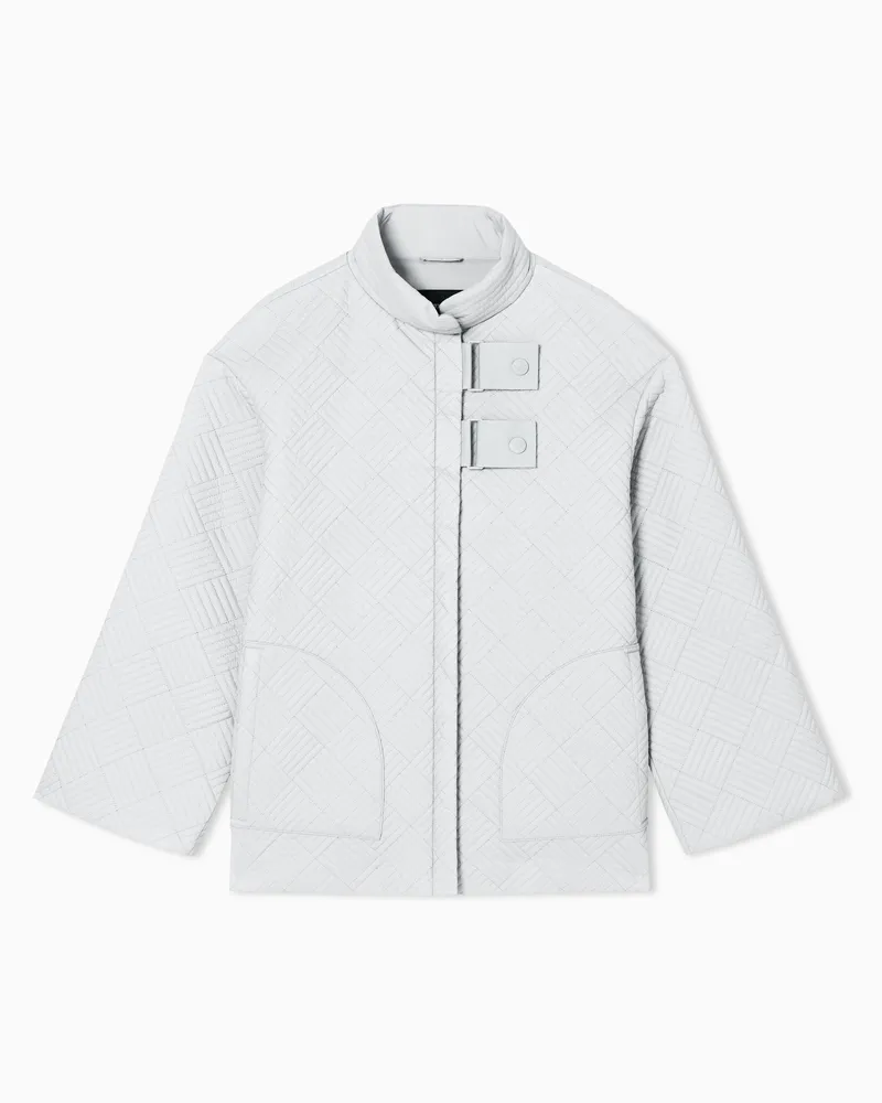 Emporio Armani ASV wattierter Caban aus Nylon Grau