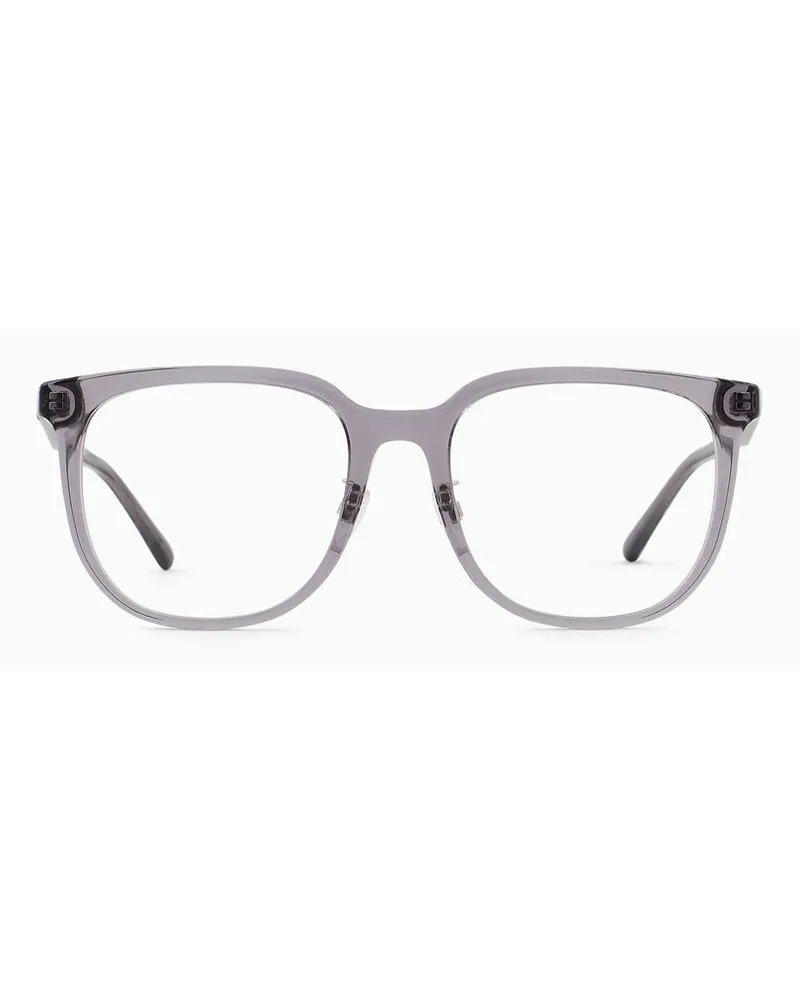 Emporio Armani Brille mit Pillow-fassung Für Herren Asian Fit Grau
