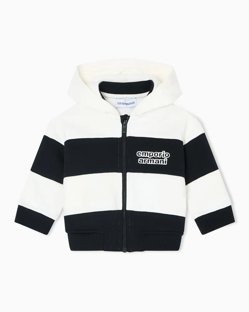 Emporio Armani ASV Sweatshirt mit Reißverschluss, gefertigt aus Jersey mit Streifen-Muster Marineblau