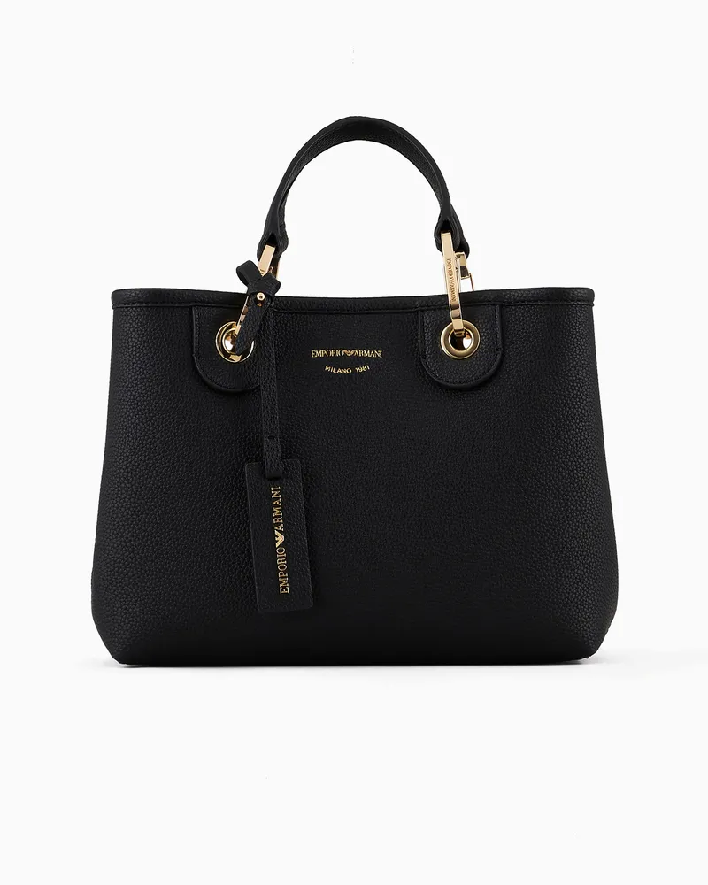 Emporio Armani Kleiner Shopper MyEA mit Hirsch-Print Schwarz
