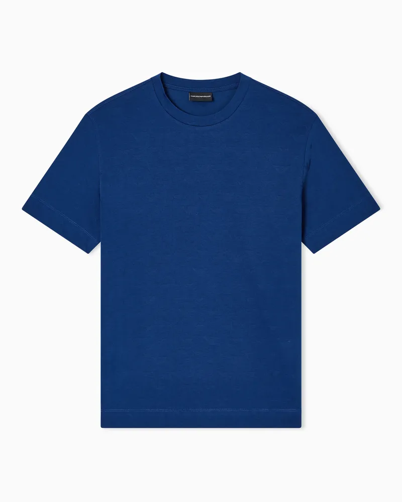 Emporio Armani ASV T-Shirt aus Jersey mit Logo-Intarsie Blau
