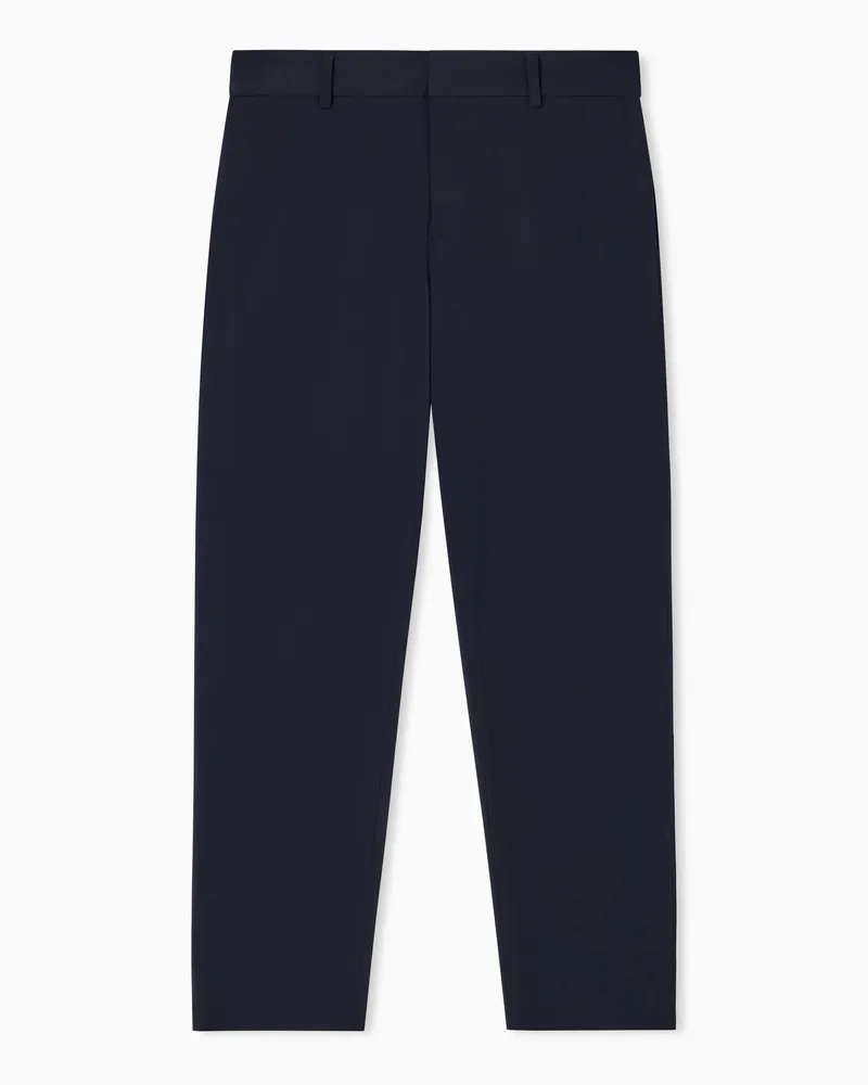 Emporio Armani Chino-Hose aus Nylon-Stretch-Twill Marineblau