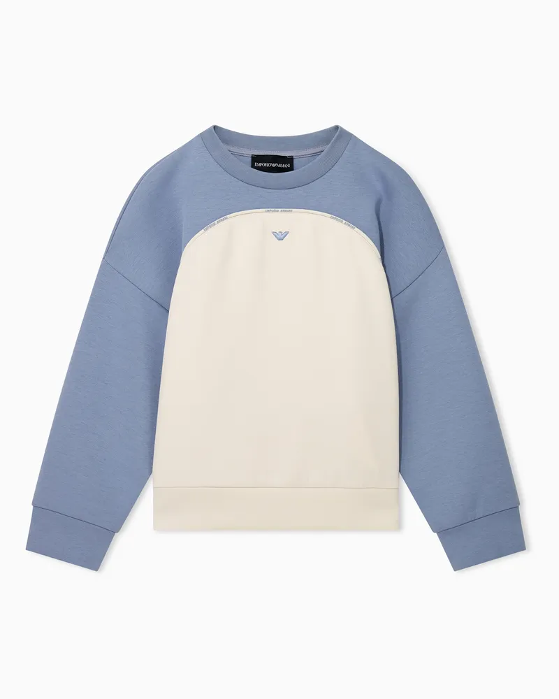 Emporio Armani Sweatshirt im Regular Fit aus Jersey mit Rundhalsausschnitt Hellblau
