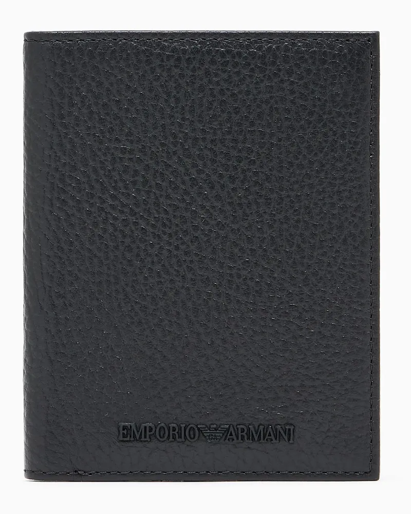 Emporio Armani Kartenetui aus getrommeltem Leder Schwarz