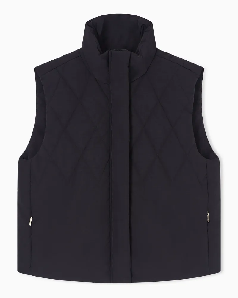 Emporio Armani Lunar New Year full zip sleeveless vest in nylon taffeta Schwarz