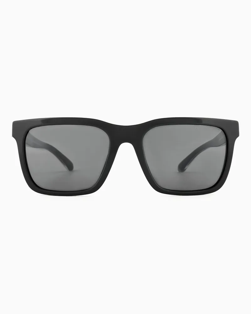 Emporio Armani Eckige Sonnenbrille für Herren Schwarz