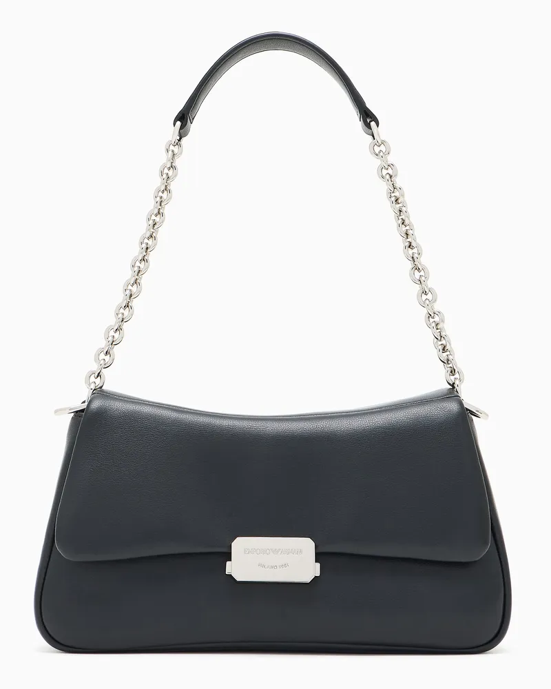 Emporio Armani Schultertasche aus weichem Leder Schwarz