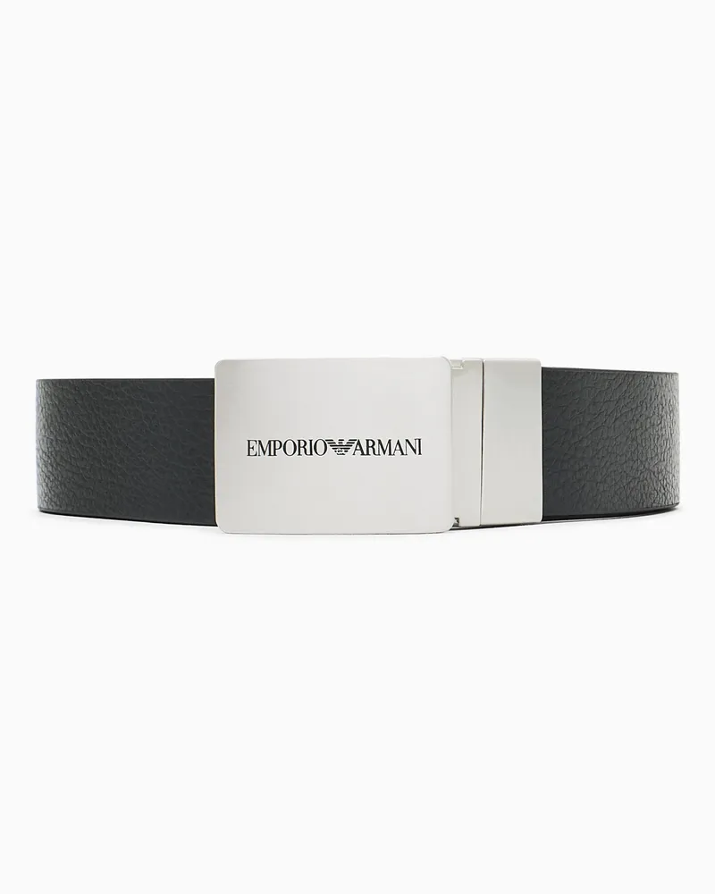 Emporio Armani Wendegürtel aus Leder mit Logo-Schnalle Schwarz
