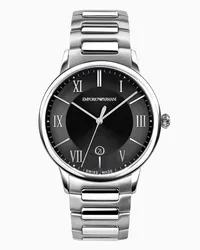 Emporio Armani Swiss-made-uhr mit Drei Zeigern und Edelstahlarmband Silber