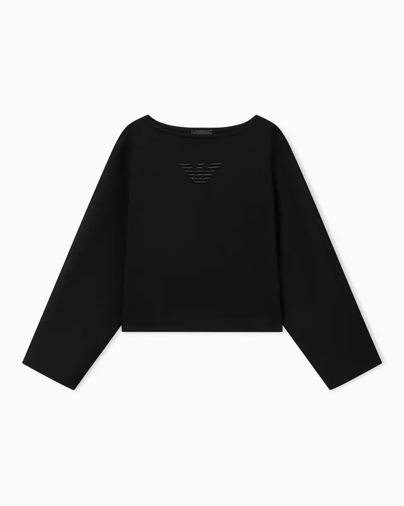 Emporio Armani Stretch double jersey sweatshirt Schwarz
