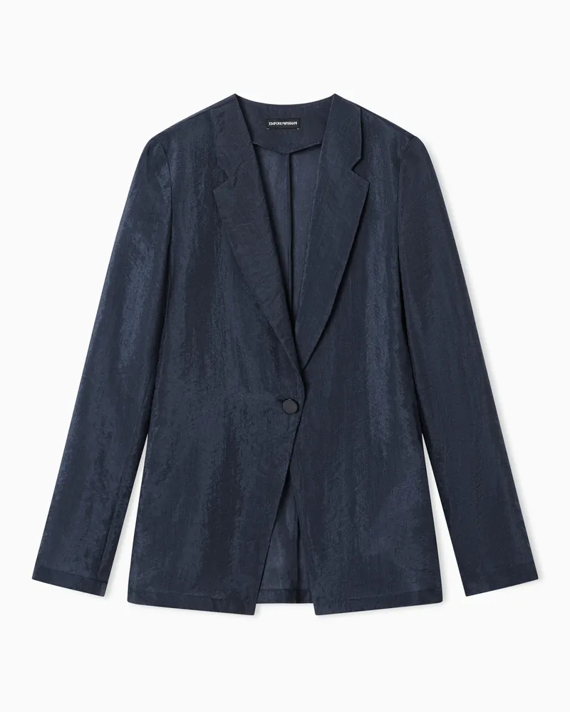 Emporio Armani Techno creponne shirt jacket Blau
