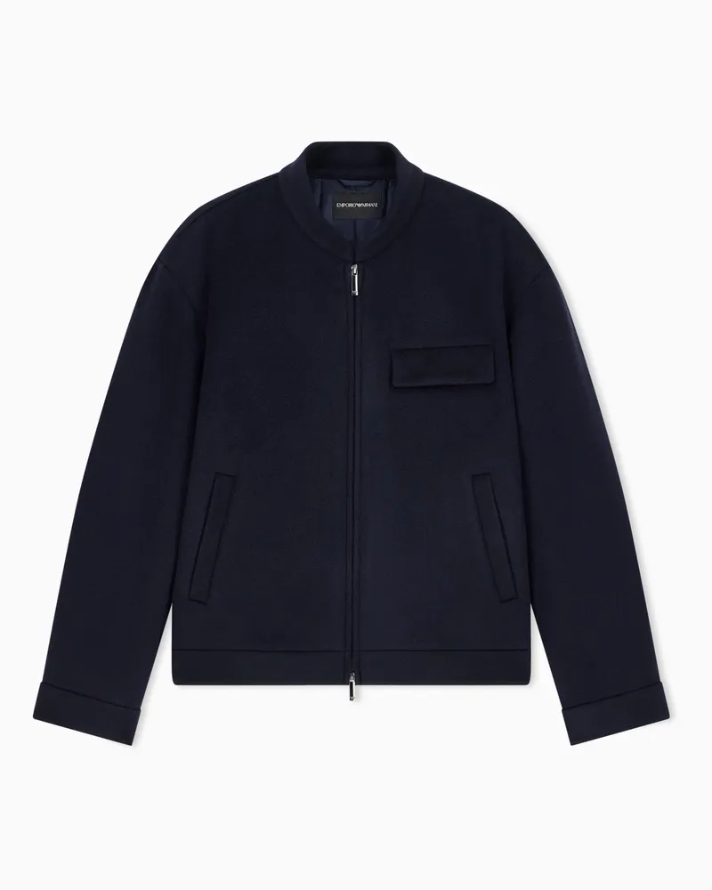 Emporio Armani Blousonjacke Regular Fit aus Schurwolle Marineblau