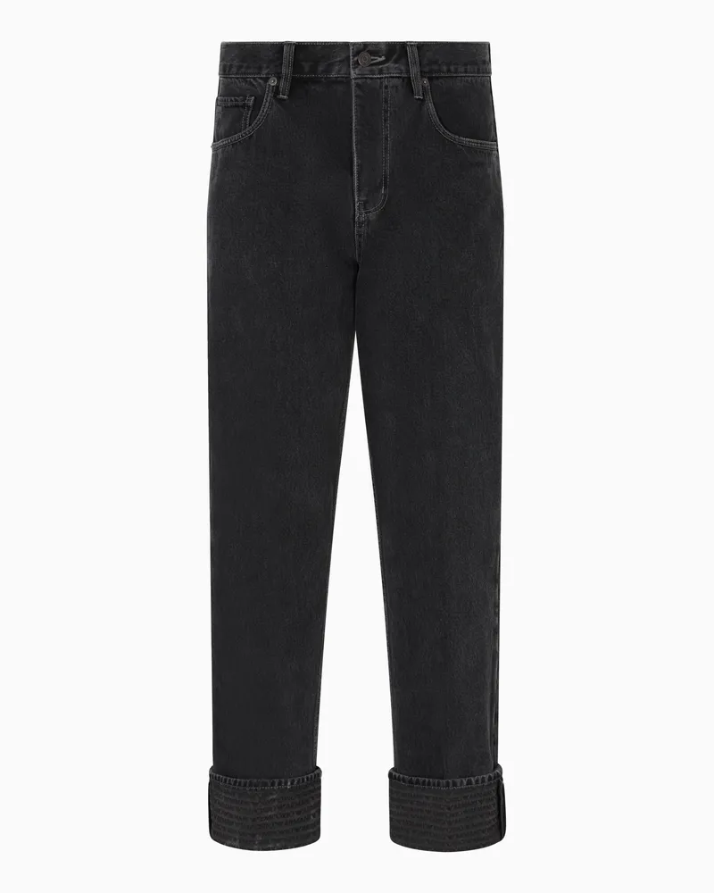 Emporio Armani Loose Fit Jeans J73 aus Denim mit Logo-Umschlag Grau