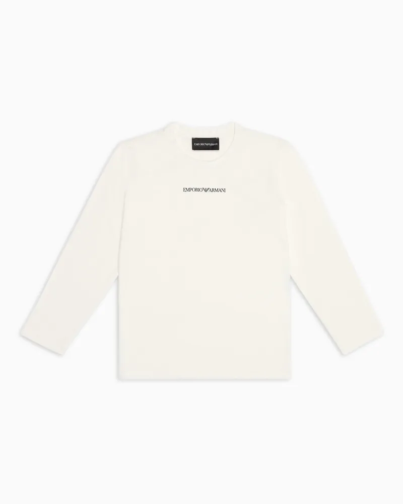 Emporio Armani Pullover aus Jersey mit Logo Weiß