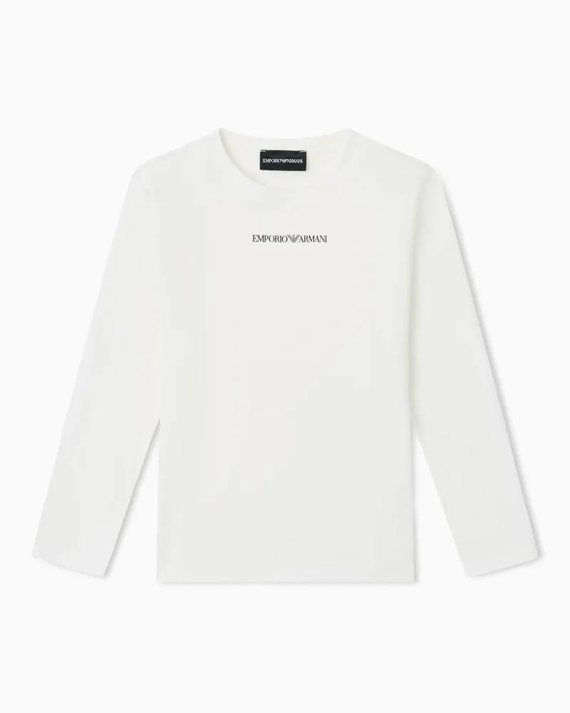 Emporio Armani Pullover aus Jersey mit Logo Weiß