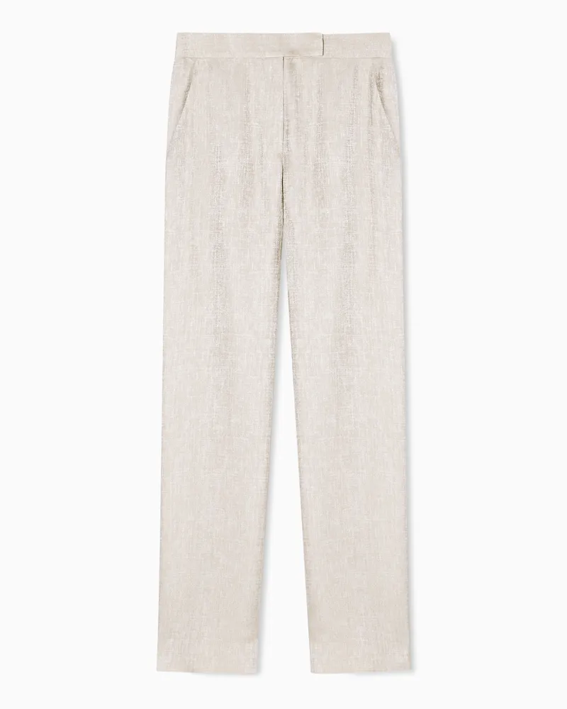 Emporio Armani Icon Hose aus strukturiertem Jacquard-Stoff Beige