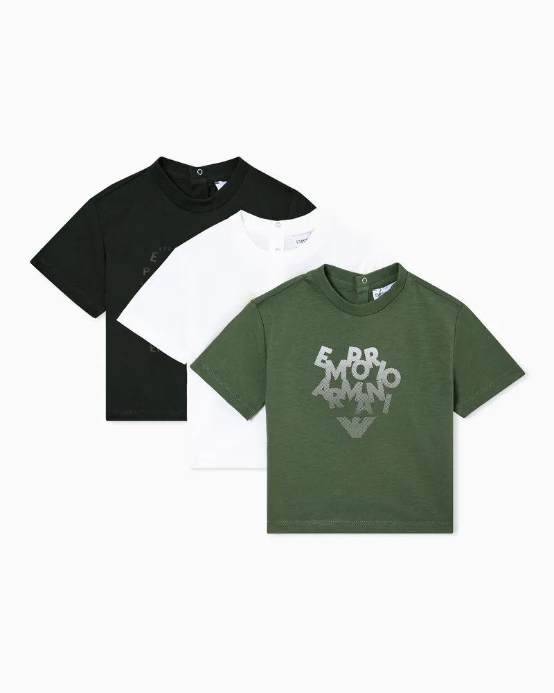 Emporio Armani 3er-Pack T-Shirts aus Jersey mit Logo-Print Mehrfarbig